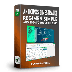 Liquidar anticipos bimestrales del régimen simple año 2024 formulario 2593
